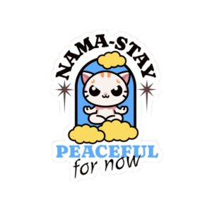 Nama-Stay Peaceful For Now Sticker | Grumpy Cat Meditation Sticker